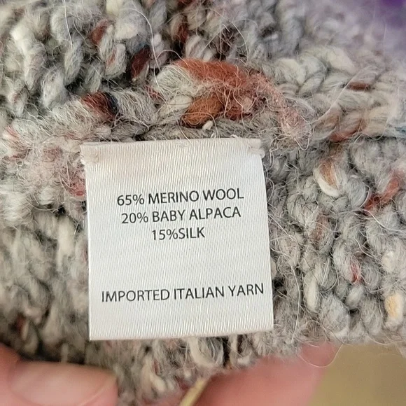 Extra Long Gray Knit Cardigan ROBE Duster Jacket By SOH Wool Alpaca Silk - Picture 5 of 12